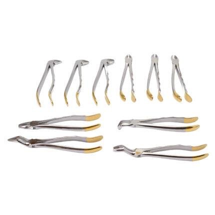 Extraction Forceps Adult Gold Plated Set of 10