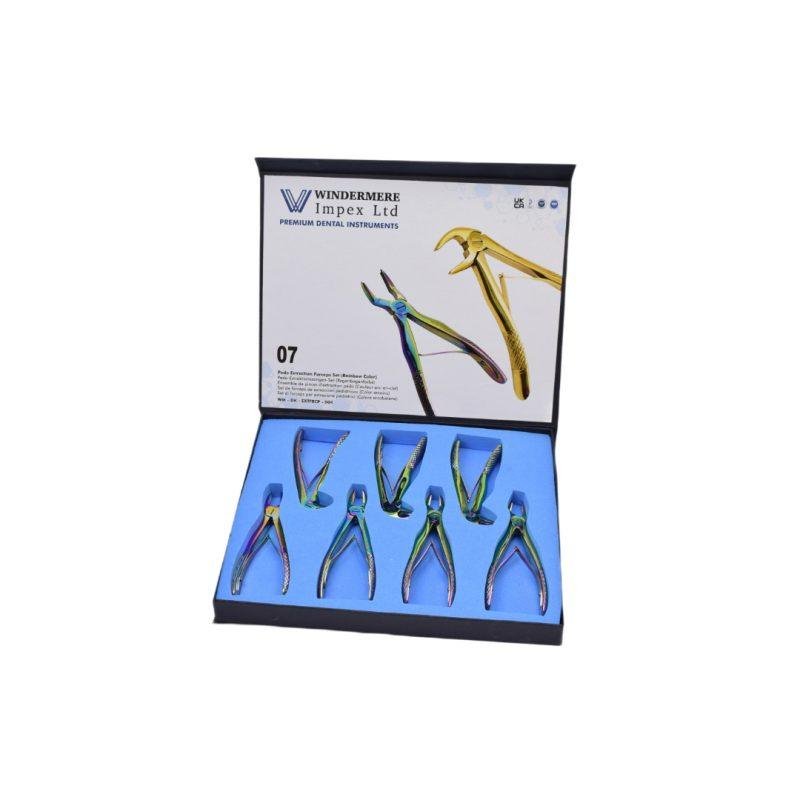 Extraction Forceps Pedo Rainbow Colour Set