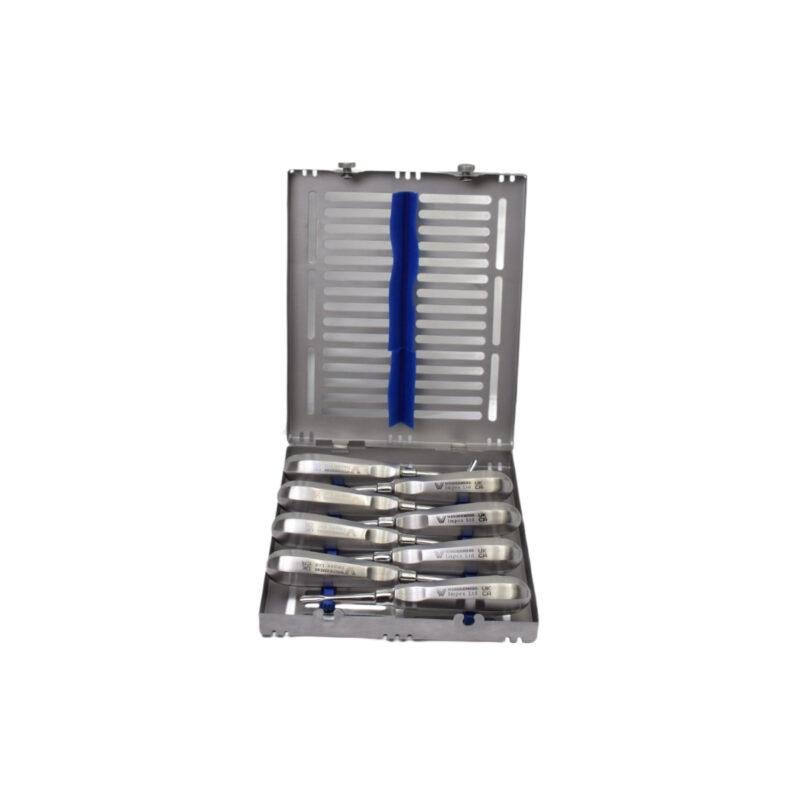 Root Elevators Set of 8 in Stainless Steel Cassette  