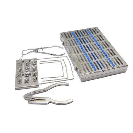 Rubber Dam Instrument Set in Stainless Steel Cassette