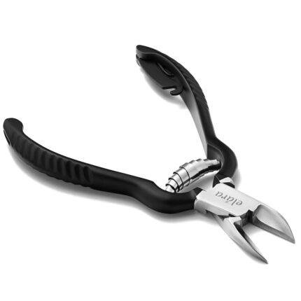 Professional Nail Cutter 4.5″ – Black Handle, Sharp Stainless Steel Nail Clipper for Fingernails & Toenails